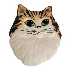 Carol Halmy Handmade Porcelain Cat Brooch Pin, Signed